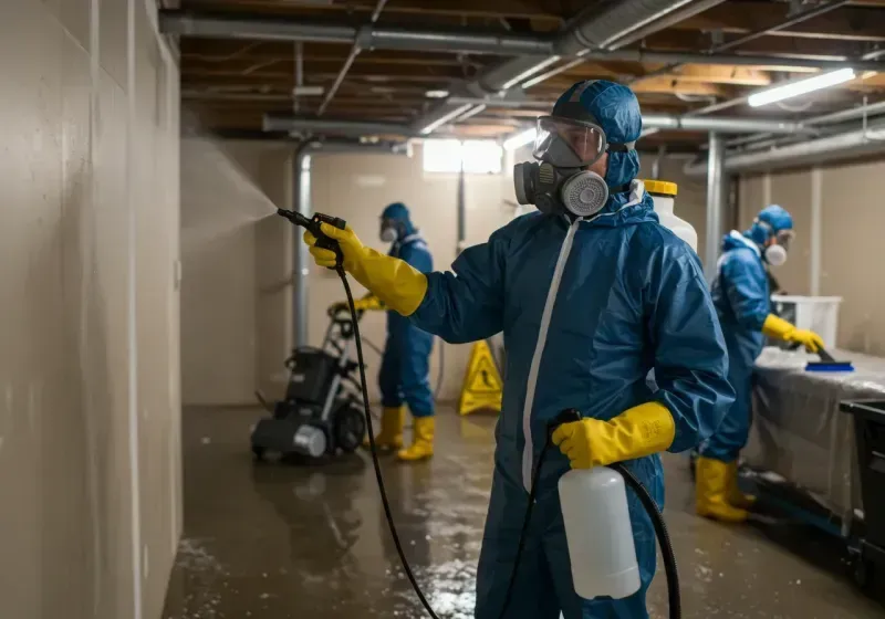 Basement Sanitization and Antimicrobial Treatment process in Oak Park, CA