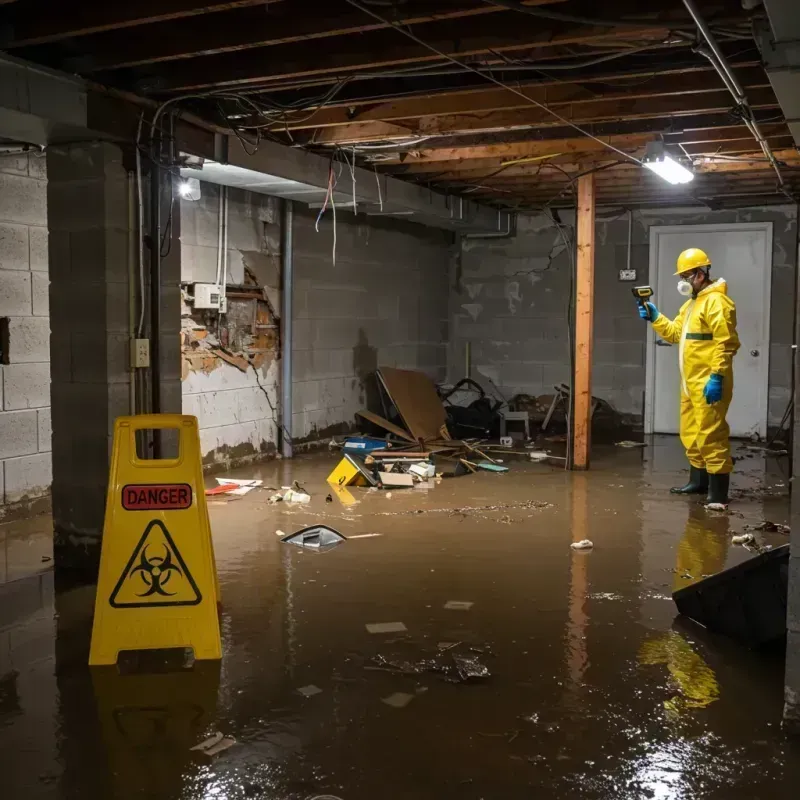 Flooded Basement Electrical Hazard in Oak Park, CA Property