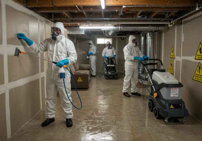 Basement Moisture Removal and Structural Drying process in Oak Park, CA